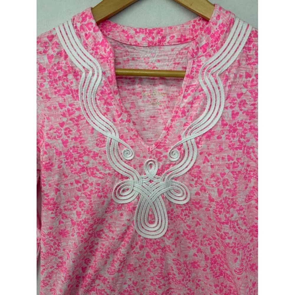 Lilly Pulitzer Womens XS Kaia Knit Tunic Top Invest A Gator Floral Pink Shanty - Picture 2 of 4